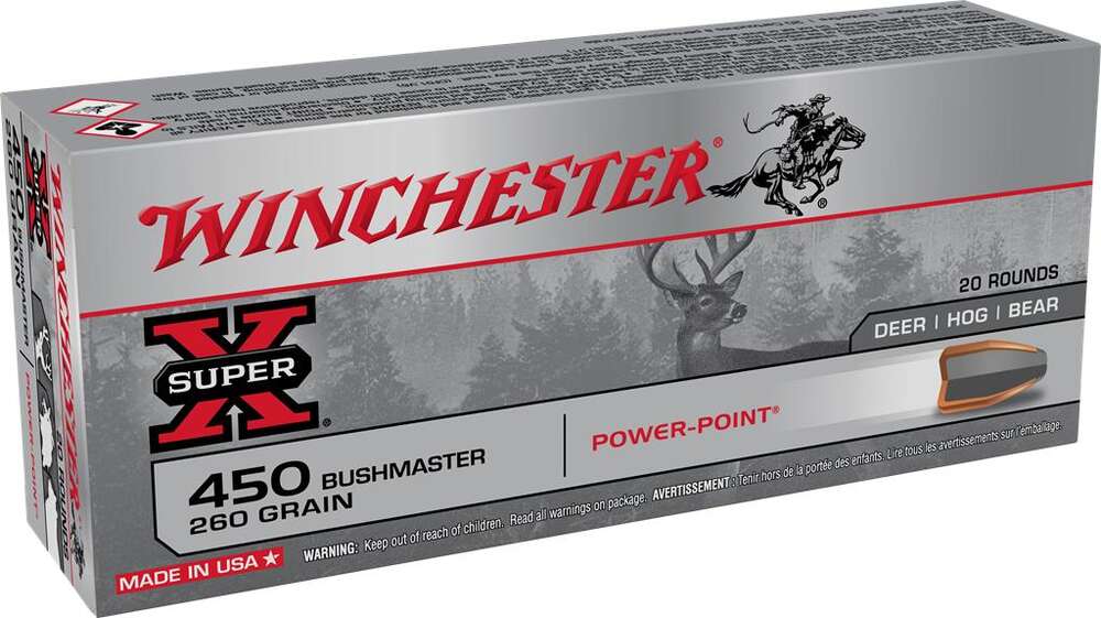 Ammunition Winchester Ammunition Ready Series 450BushmasterSeries 450 Bushmaster 260gr Power Point 20RD